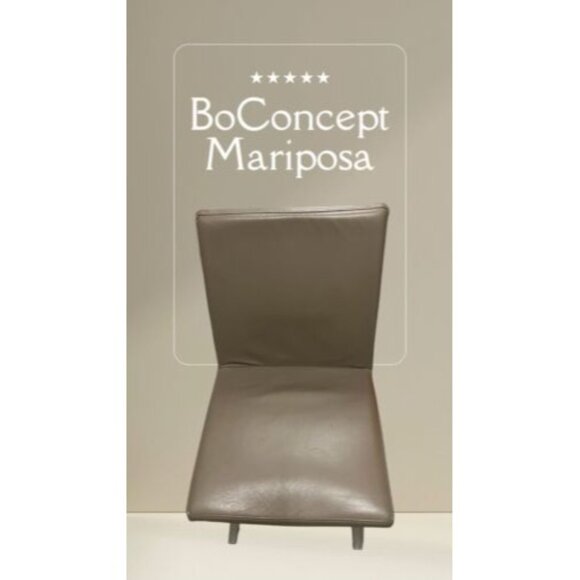Eight Contemporary "BoConcept" MARIPOSA DELUXE Grey Leather Dining Chairs - Picture 1 of 5